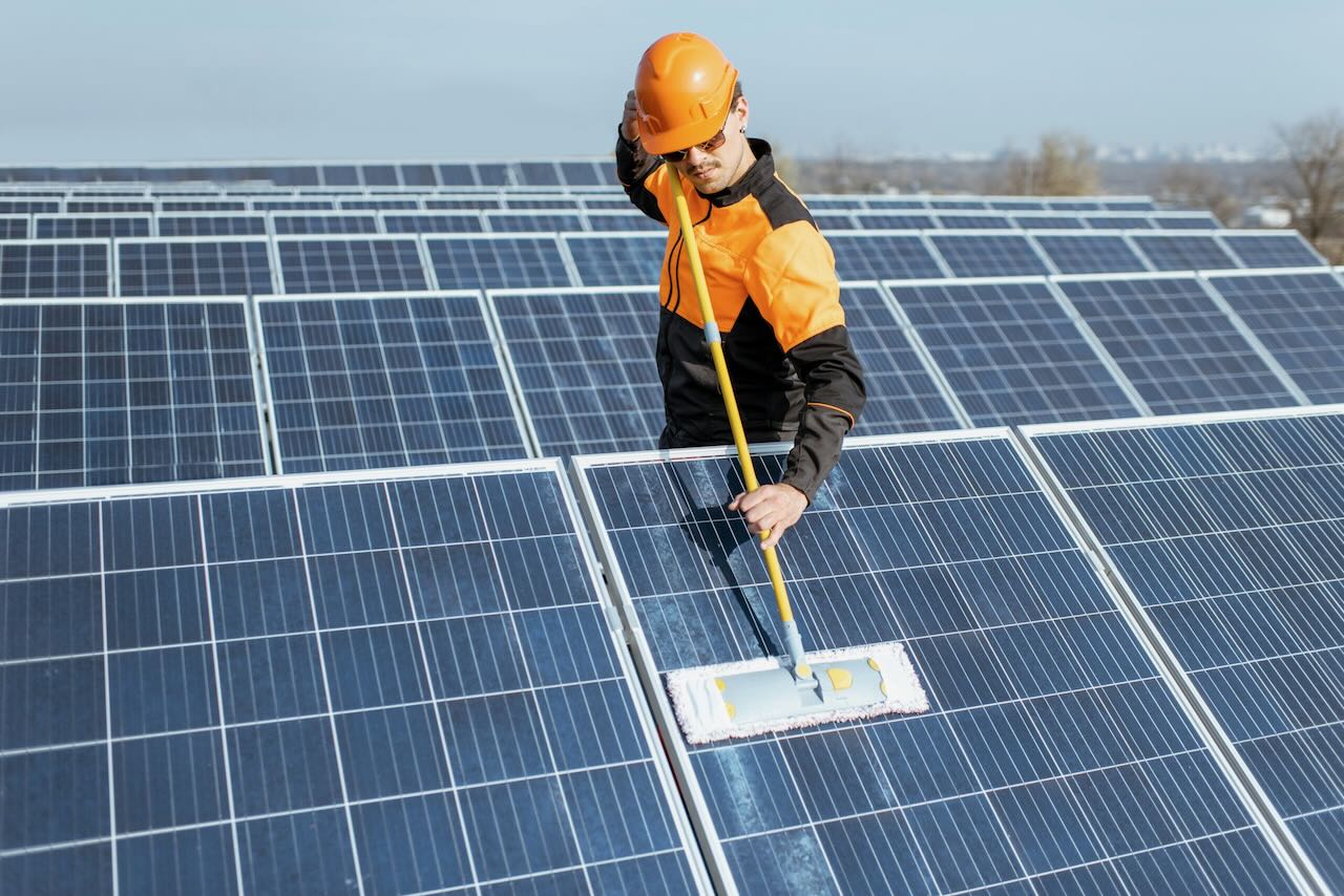 easy solar panel cleaning